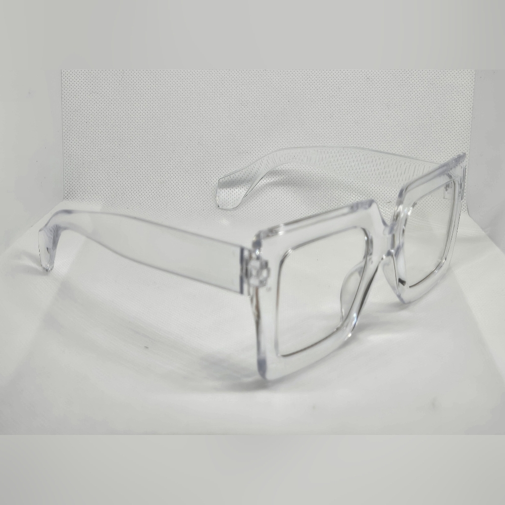 Oversized Clear Transparent Square Eyeglasses – Trendy Minimalist Frames - Picture 6 of 6